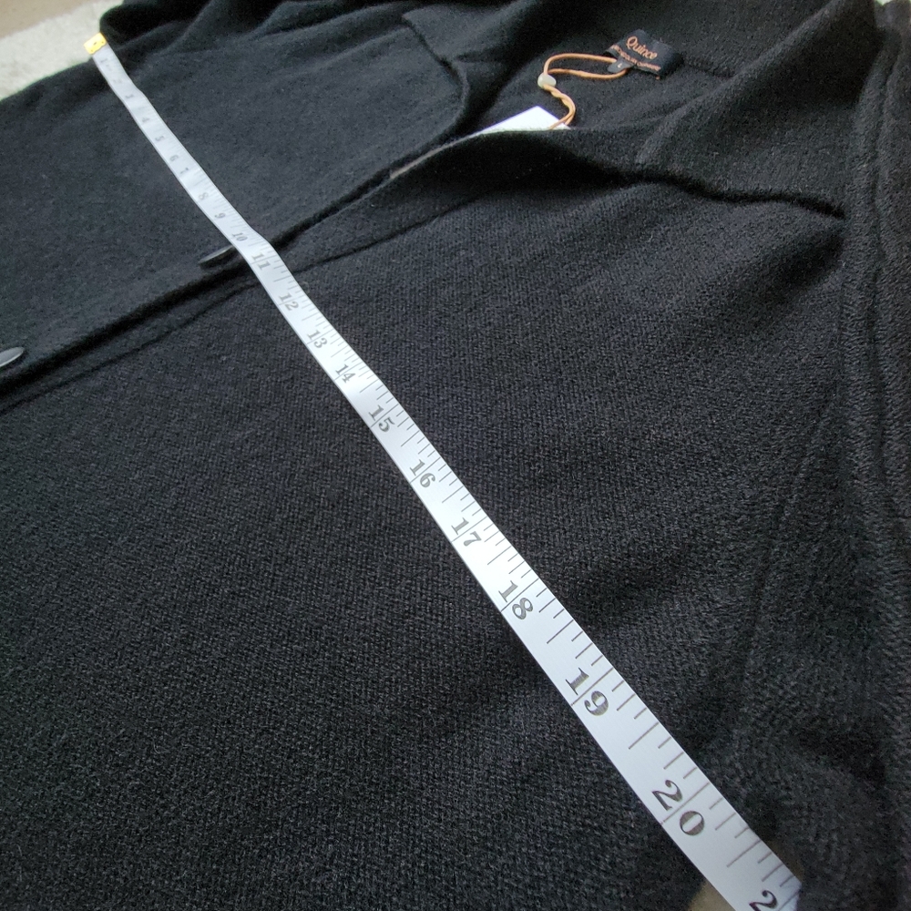 NWT Quince 100% Cashmere Collared Cardigan, Heather Black, L - Picture 6 of 10